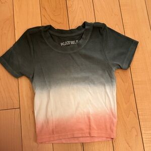 Katie J NYC Ombre Tee - Green, White, and Pink